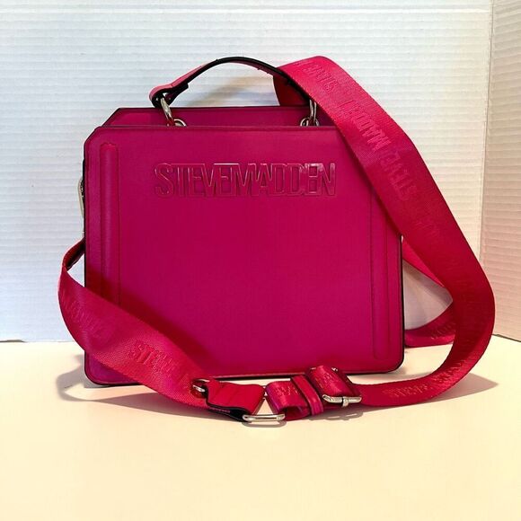 STEVE MADDEN Bevelyn Crossbody Satchel Raspberry - Picture 1 of 14